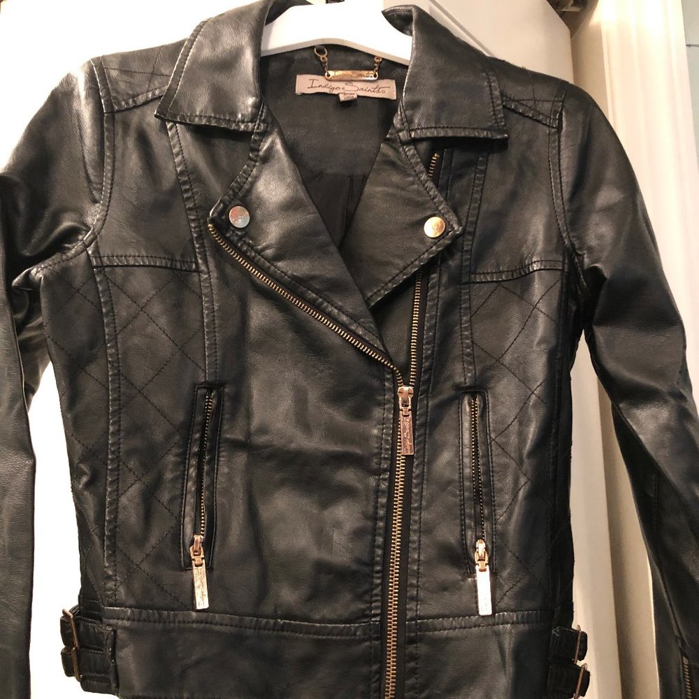 Indigo Saints Girls Faux Leather Jacket